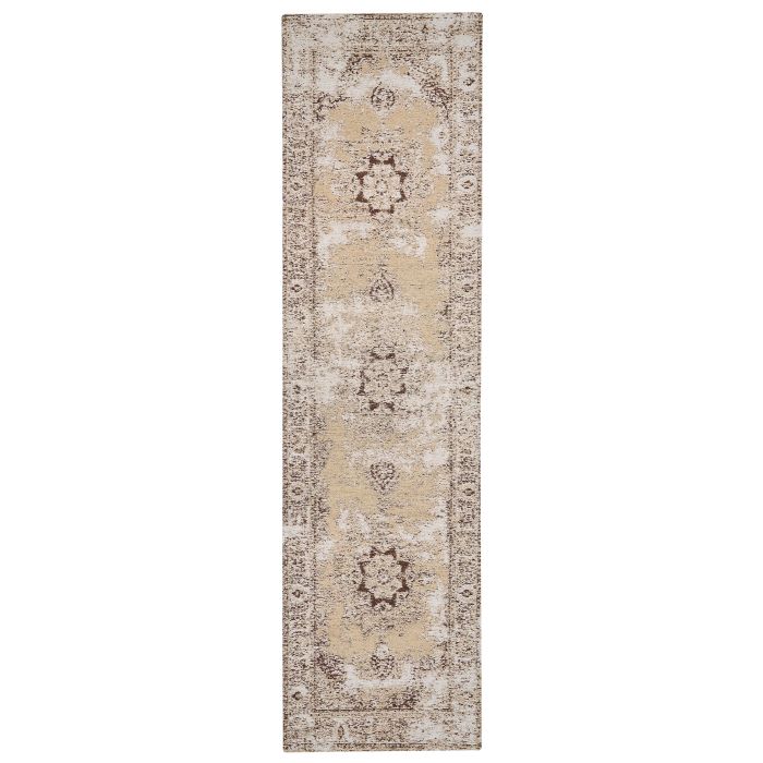 Cotton Runner Rug 80x300cm Beige and Brown