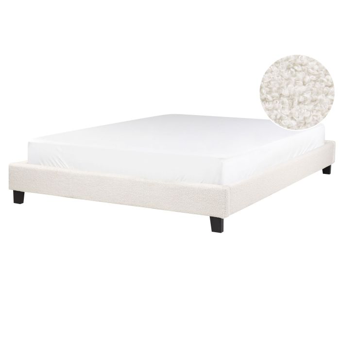 Boucle EU King Bed Cream Beige ROANNE