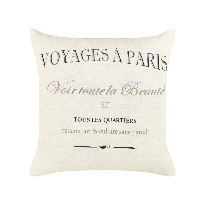 Set of 2 Linen Cushions 50x50cm White