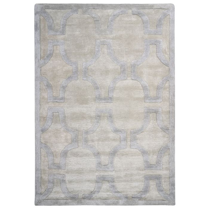 Viscose Area Rug 160x230cm Beige and Grey