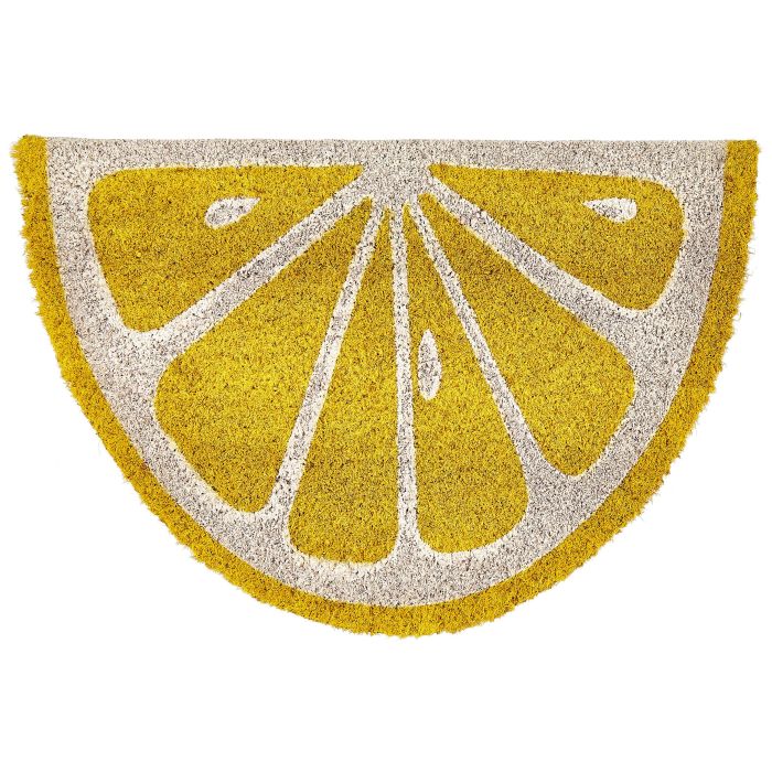 Coir Doormat Lemon Shape Yellow IJEN