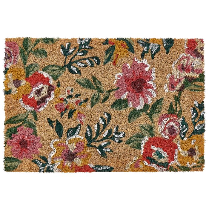 Coir Doormat Floral Pattern Multicolour KITA