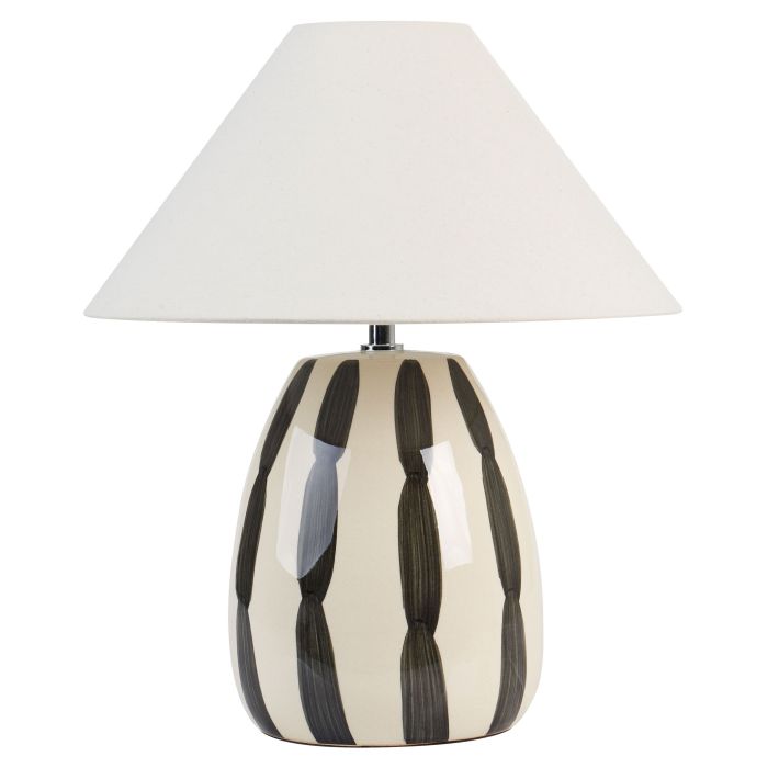 Ceramic Table Lamp Beige and Black LUCHETTI
