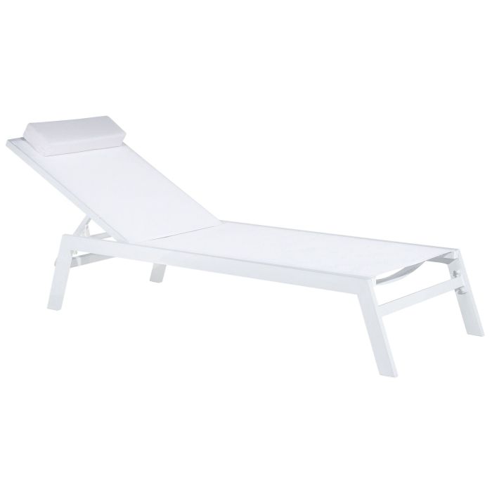 Aluminium Reclining Sun Lounger White CATANIA II