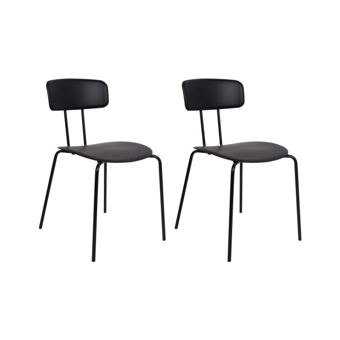 Set of 2 Dining Chairs Black SIBLEY