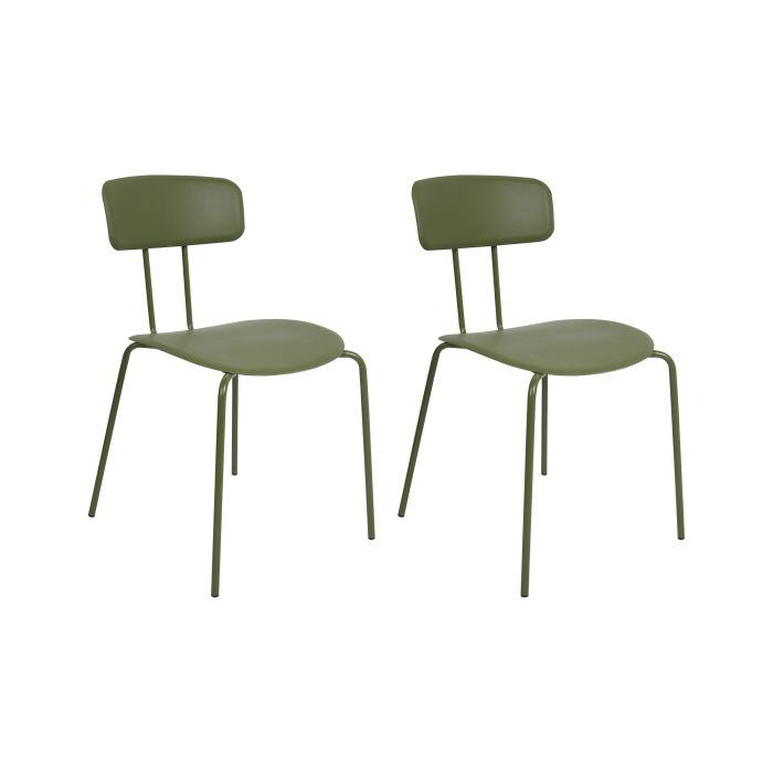 Set of 2 Dining Chairs Green SIBLEY