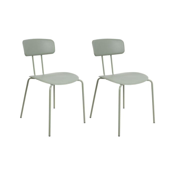 Set of 2 Dining Chairs Light Green SIBLEY
