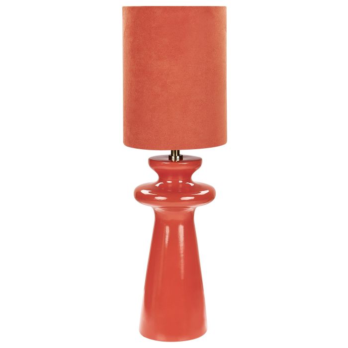 Faux Suede Table Lamp Red OTEROS