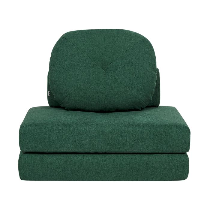 Fabric Single Sofa Bed Dark Green OLDEN