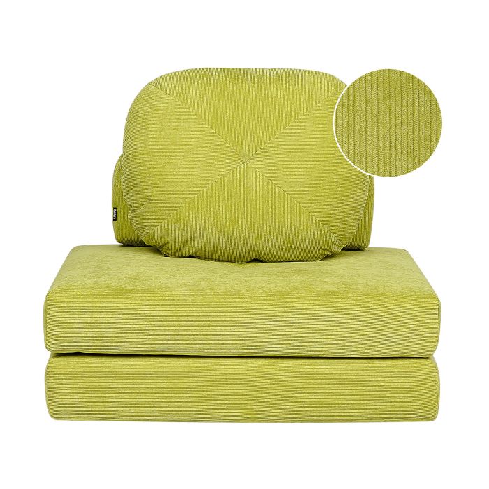 Jumbo Cord Single Sofa Bed Light Green OLDEN