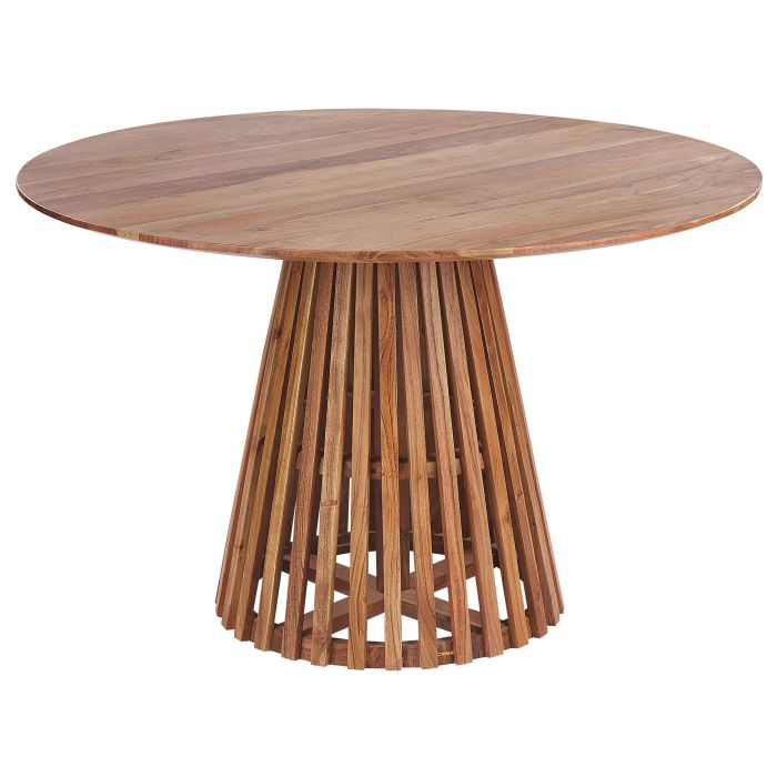 Round Acacia Wood Dining Table ⌀ 120 cm Dark MESILLA