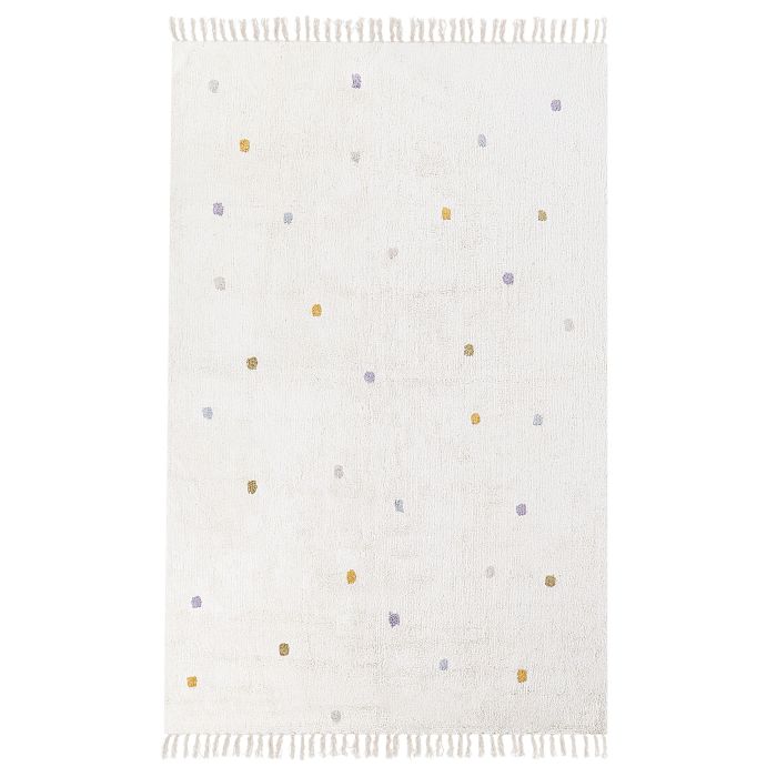 Cotton Area Rug Dotted 140x200cm Off - White