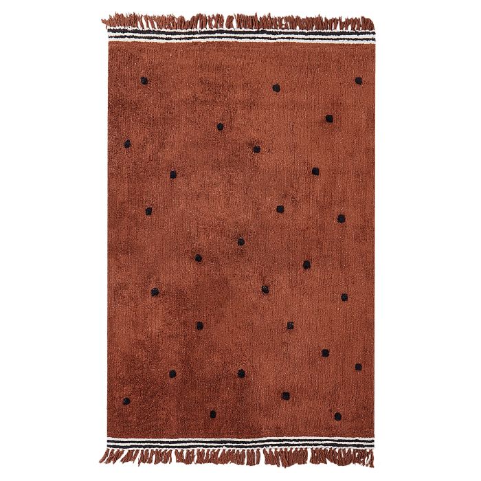 Cotton Area Rug 140x200cm Brown