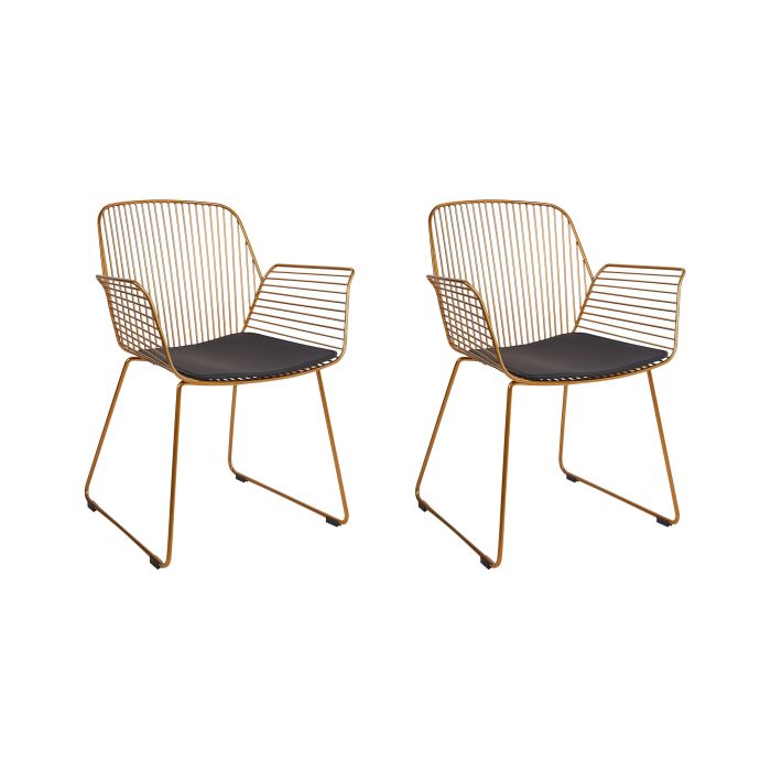 Set of 2 Metal Accent Chairs Gold APPLETON
