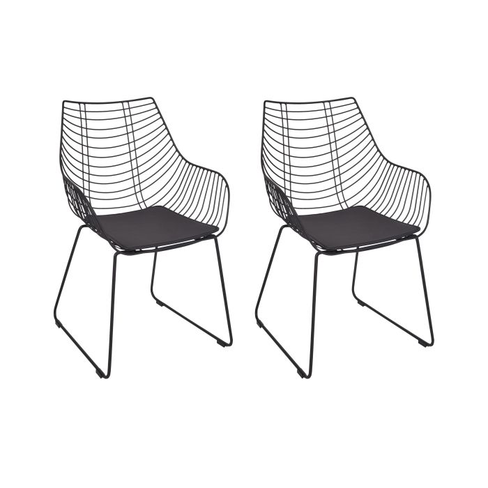 Set of 2 Metal Accent Chairs Black ANNAPOLIS