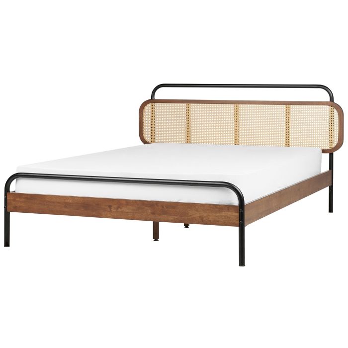 Wooden EU Super King Size Bed Dark BOUSSICOURT
