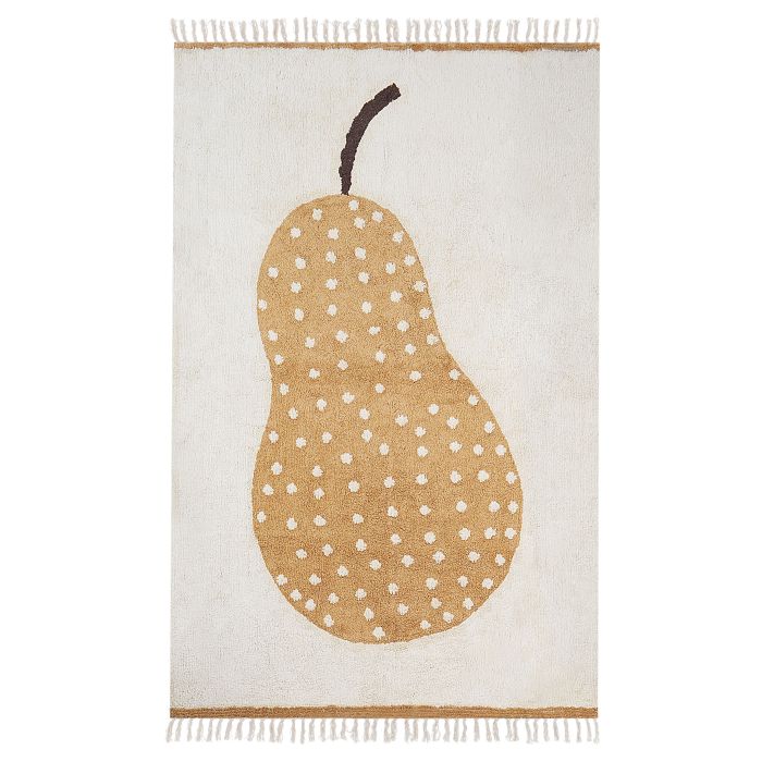 Cotton Kids Rug Pear Print 140x200cm Off - White