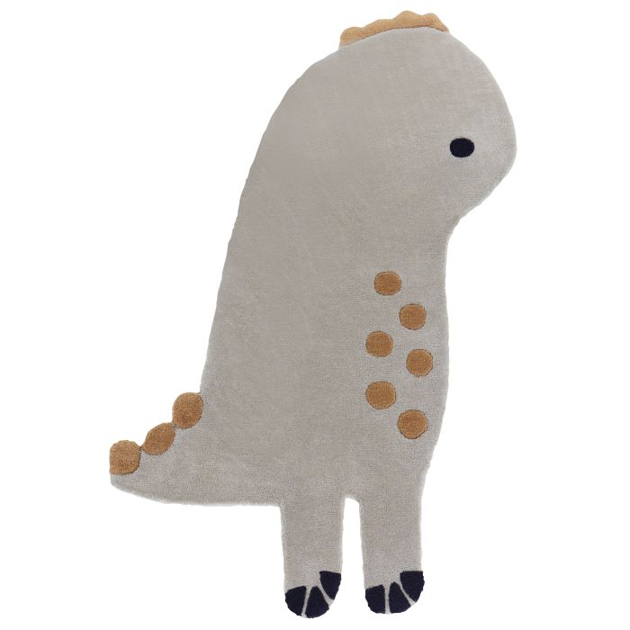 Wool Kids Rug Dinosaur 100x160cm Grey