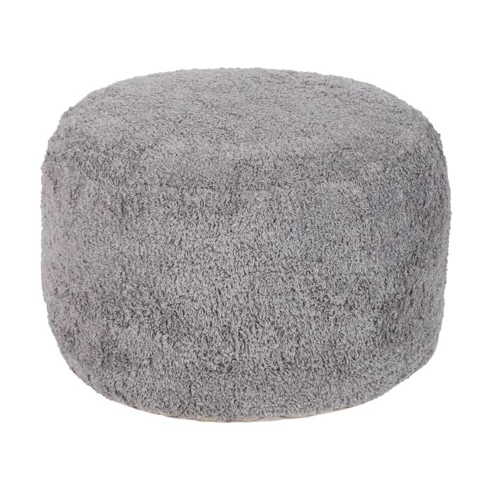 Cotton Pouffe 50 x 35 cm Grey KANDHKOT