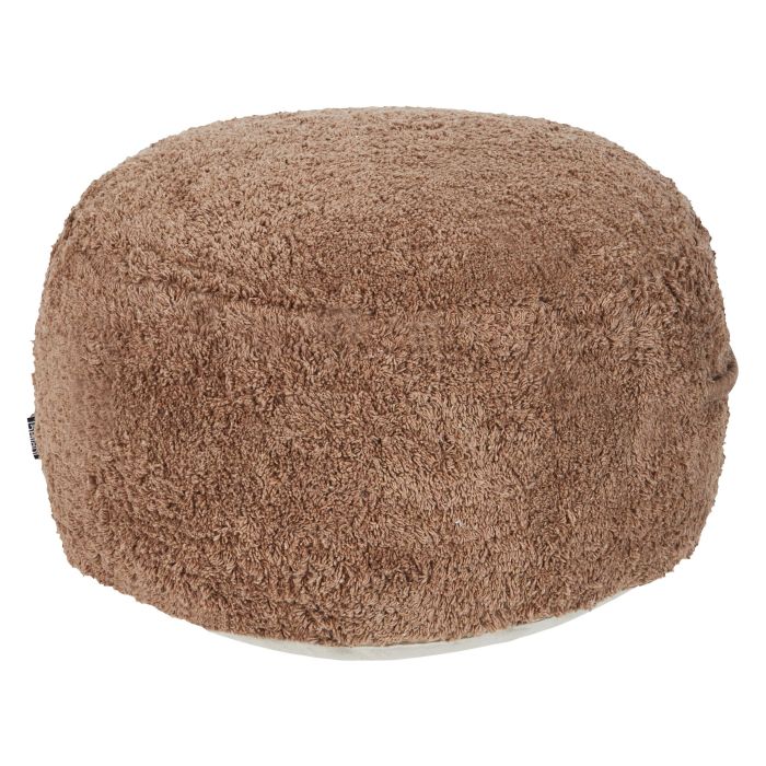 Cotton Pouffe 50 x 35 cm Brown KANDHKOT