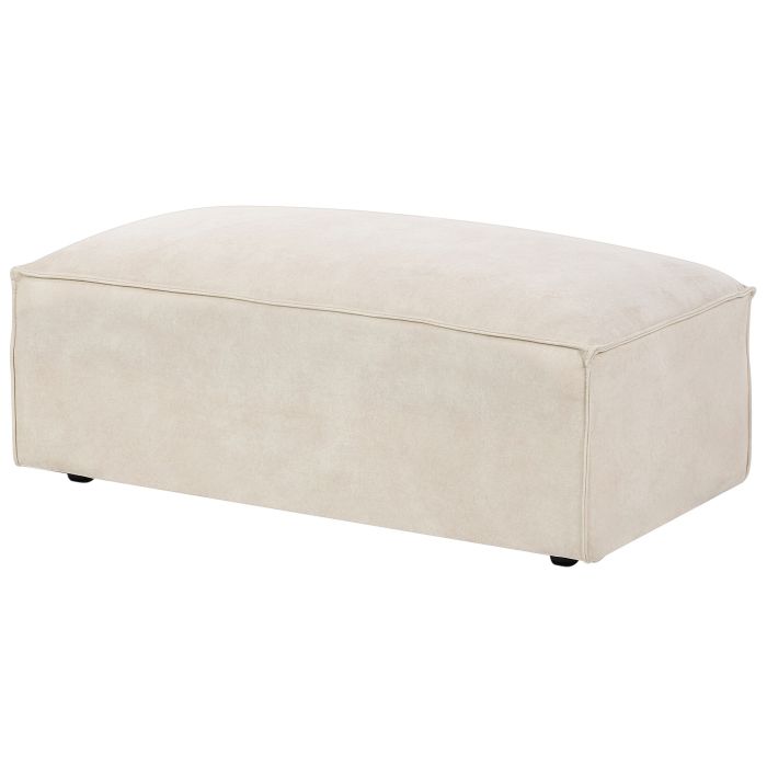Velvet Ottoman Beige HELLNAR