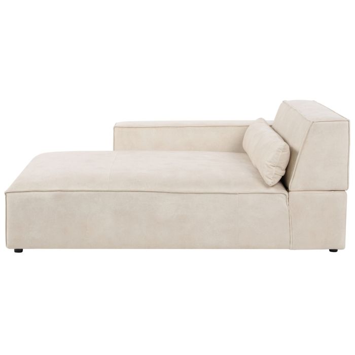 Right Hand Velvet Chaise Lounge Beige HELLNAR