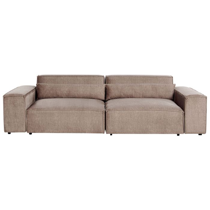 2 Seater Modular Fabric Sofa Brown HELLNAR