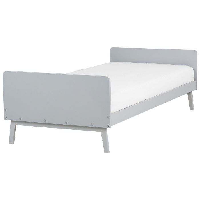 Wooden EU Single Size Bed Grey BONNAC