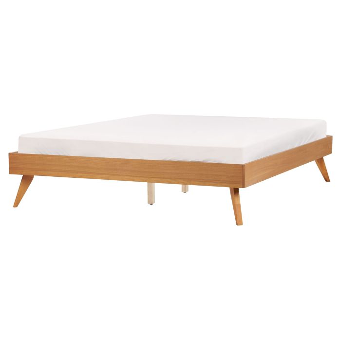 EU King Size Bed Light Wood BERRIC
