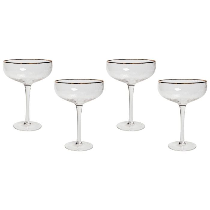 Set of 4 Gold-Rimmed Champagne Saucers 45 cl TOPAZ