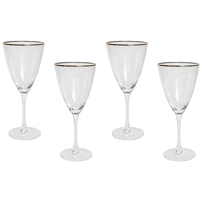 Set of 4 Gold-Rimmed Wine Glasses 38 cl TOPAZ