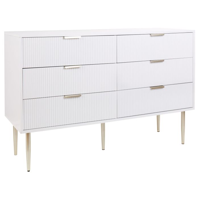 EPHRATA White Chest of Drawers - Large-sized, 6 Drawers