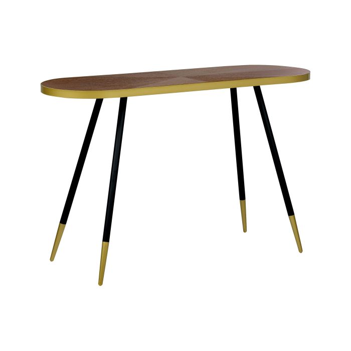 Console Table Dark Wood with Gold RAMONA