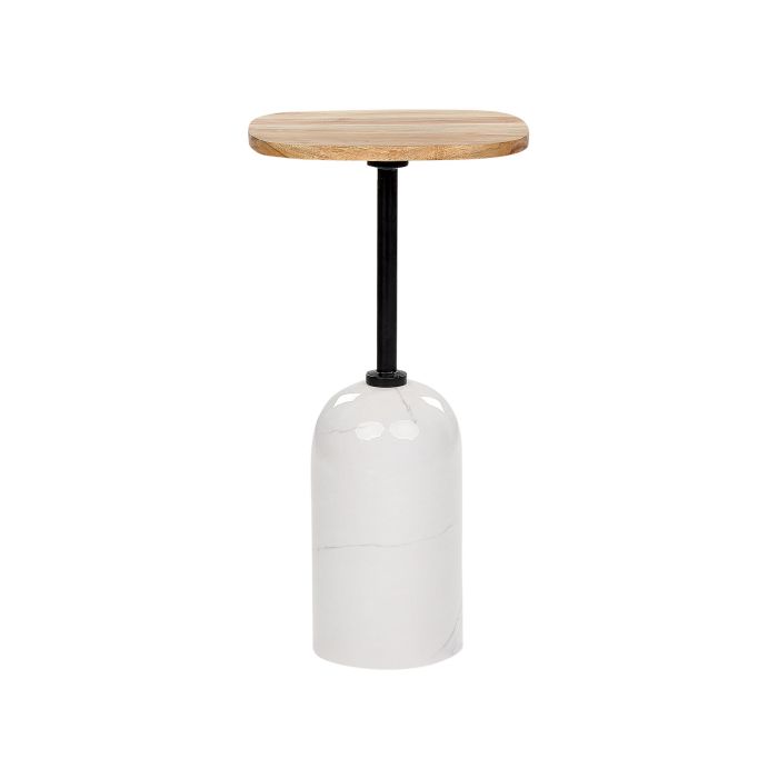 Metal Side Table Light Wood and White OASIS