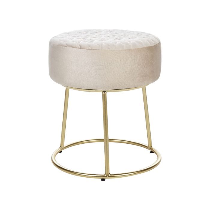 Velvet Footstool Beige DELCO