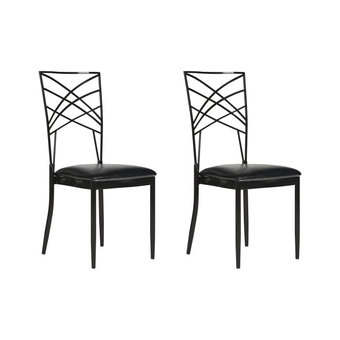 Set of 2 Dining Chairs Black GIRARD