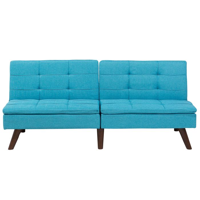 Fabric Sofa Bed Turquoise Blue RONNE