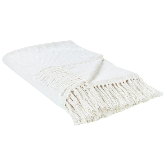 Cotton Blanket 220 x 240 cm White AMPARA