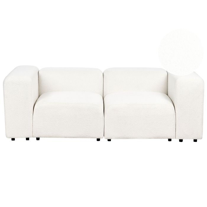 2 Seater Modular Boucle Sofa White FALSTERBO