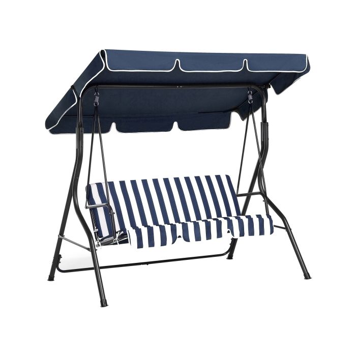 3 Seater Garden Swing Blue and White CHAPLIN