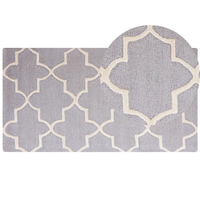 Wool Area Rug 80x150cm Grey