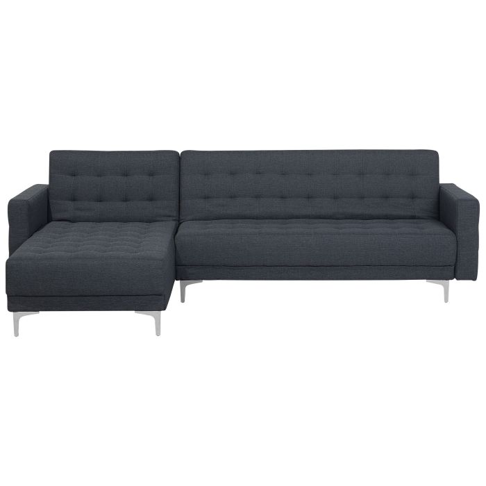 Right Hand Fabric Corner Sofa Dark Grey ABERDEEN