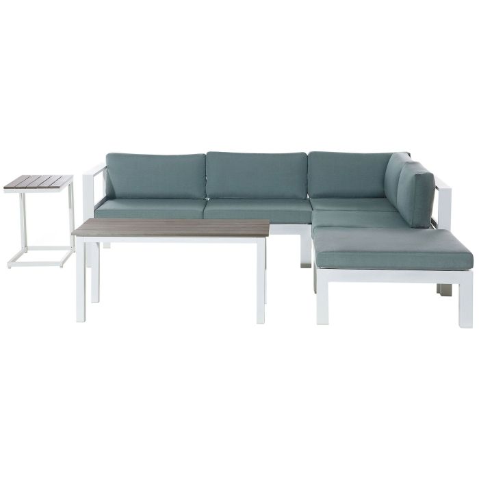 Left Hand 5 Seater Aluminium Garden Corner Sofa Set Green MESSINA