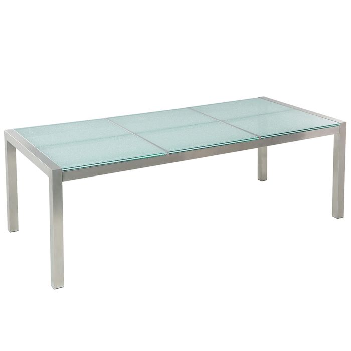 Garden Dining Table Cracked Glass Top 220 x 100 cm GROSSETO
