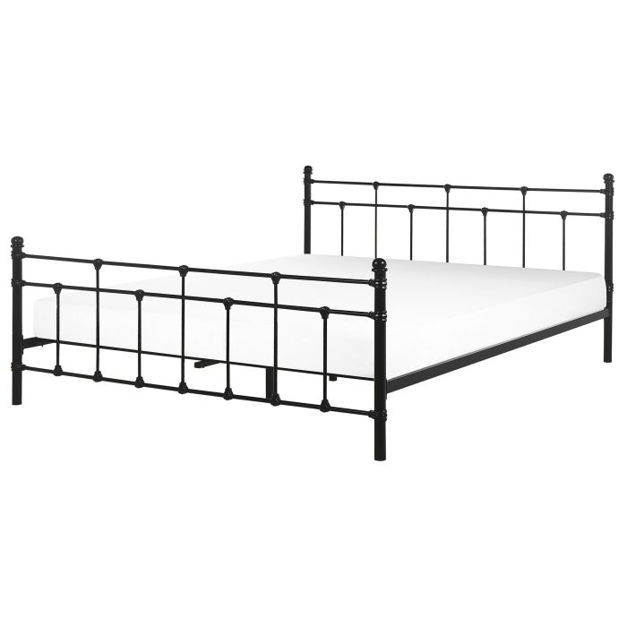 Metal EU King Size Bed Frame Black LYNX