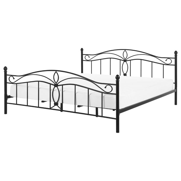 Metal EU King Size Bed Black ANTLIA