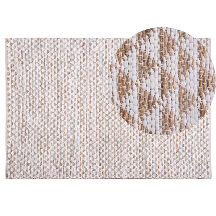 Cotton Area Rug 140x200cm Beige