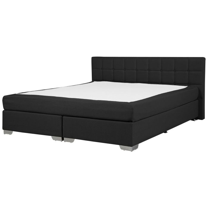 Fabric EU Super King Size Divan Bed Black ADMIRAL