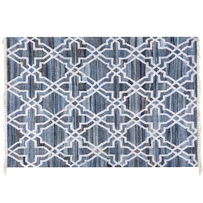Cotton Area Rug 140x200cm Blue