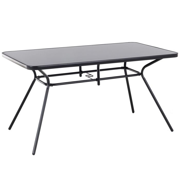 Garden Table 140 x 80 cm Black LIVO